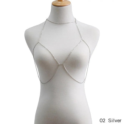 Women's Sequins Bra Bikini Harness Necklace